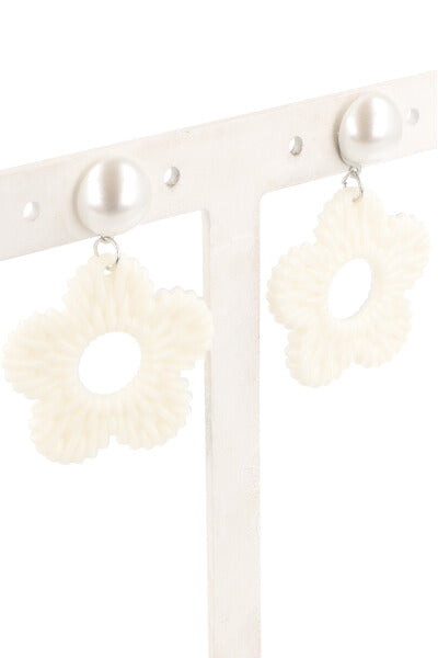 Flower earrings WHITE