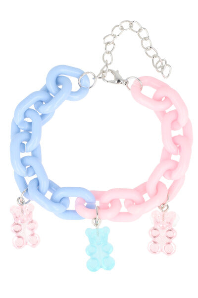 Bicolor chain bracelet Bears PINK