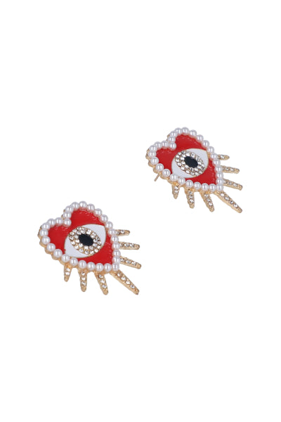 Turkish eye earrings RED