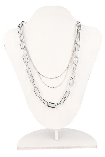 Collar 3 Capas Cadena PLATA