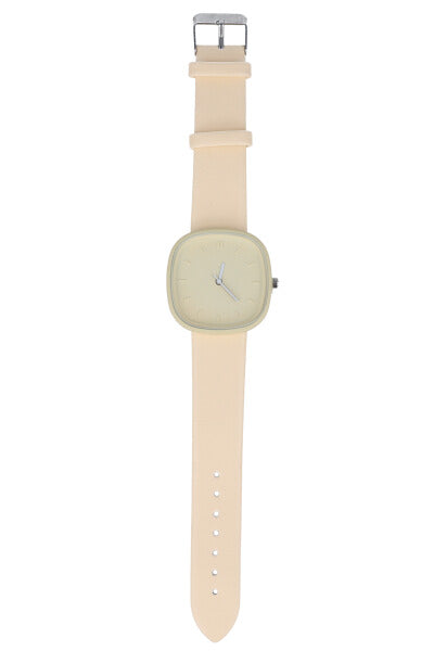 Monocolor square box watch Nude