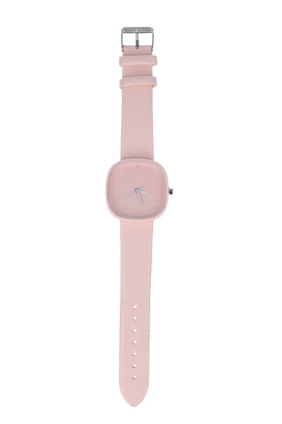 Monocolor square box watch PINK