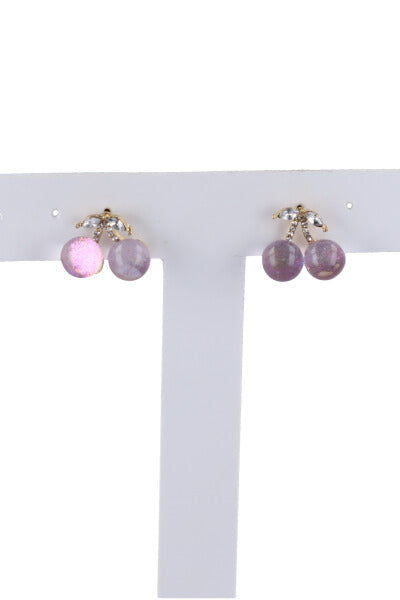 Studs cherry earrings LILAC