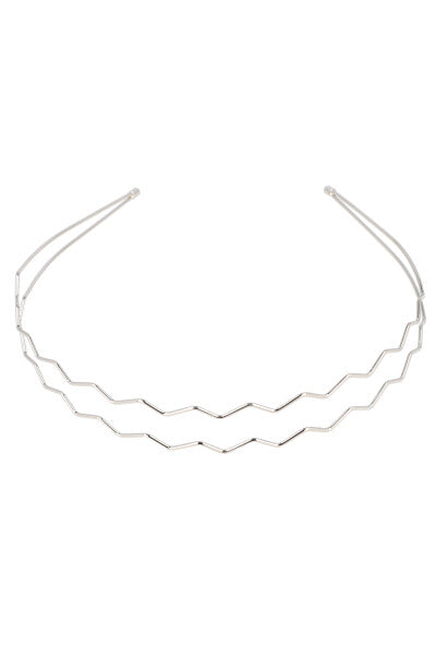 Zigzag metal headband SILVER