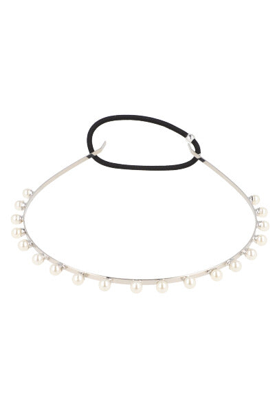 Elastic Pearl headband SILVER