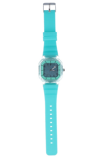 Square Analog Clock TURQUOISE