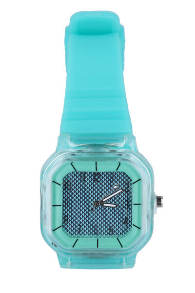 Square Analog Clock TURQUOISE