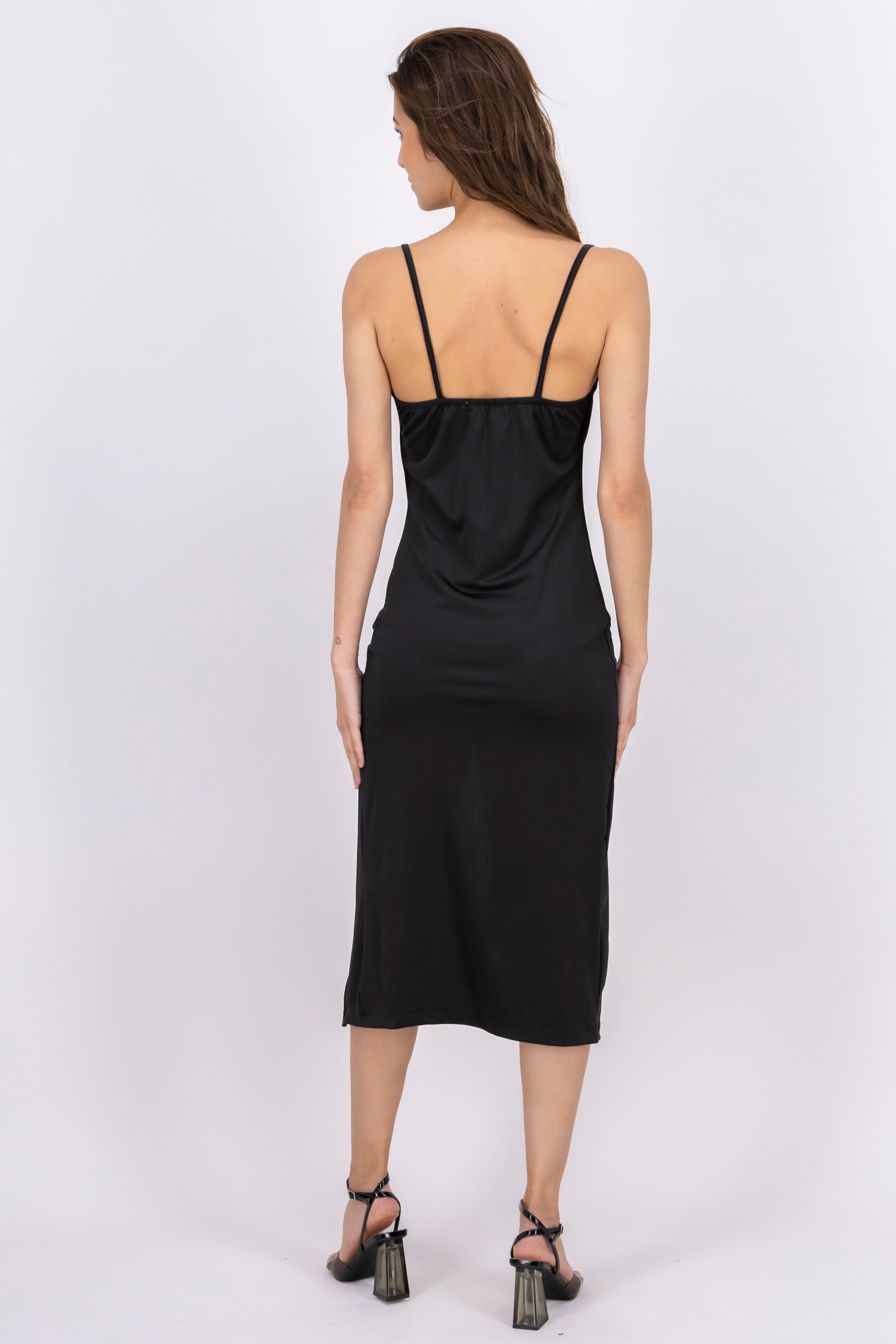 Vestido midi bodycon tirantes NEGRO