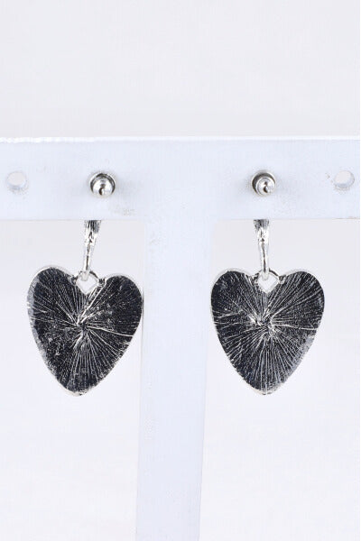 Pearl heart earrings SILVER