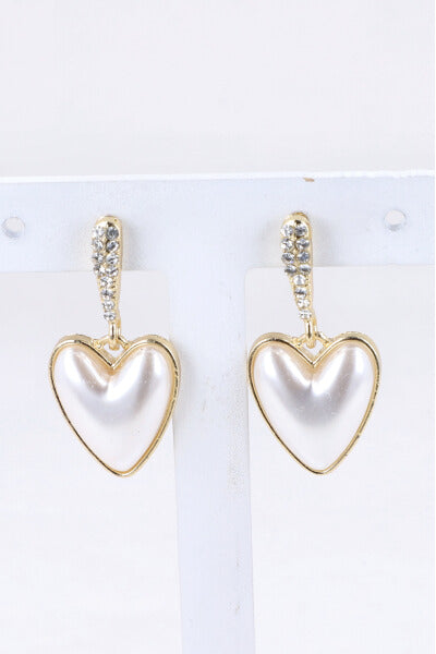 Pearl heart earrings GOLD