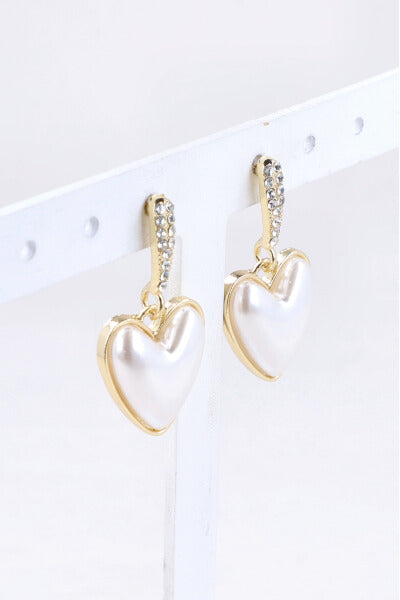 Pearl heart earrings GOLD