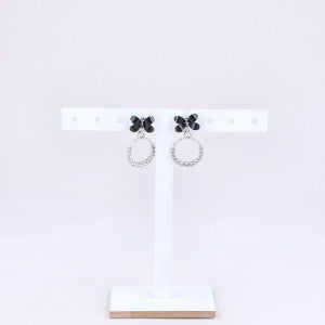 Aretes Mariposa Cristal Circ Brillos NEGRO