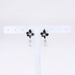 Aretes Flor Color Gota NEGRO