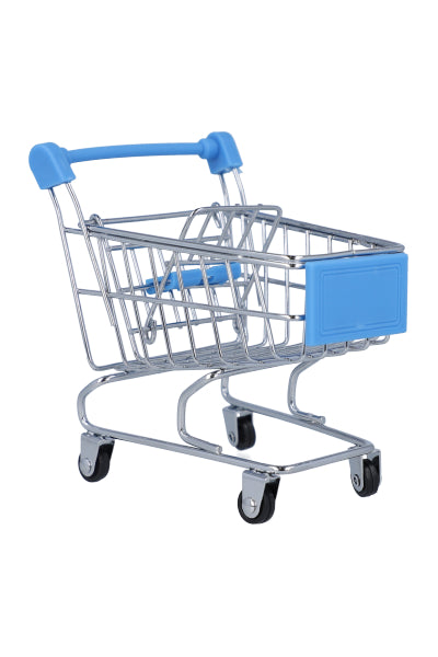 Mini Carrito Compras Decorativo AZUL