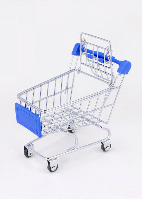 Mini Carrito Compras Decorativo AZUL