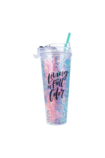 Vaso Doble Pared Confeti MULTICOLOR BRILLANTE