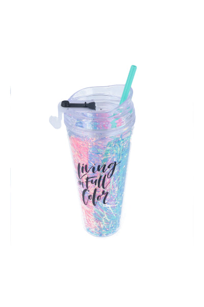 Vaso Doble Pared Confeti MULTICOLOR BRILLANTE