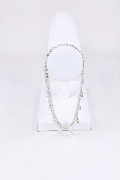 Anklet 2L Flores SILVER