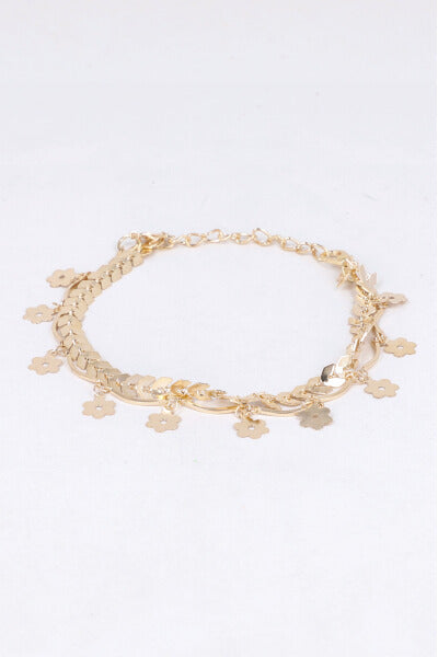 Anklet 2L Flores GOLD