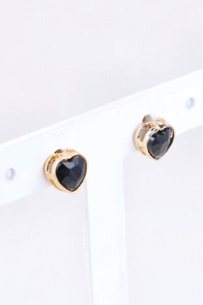 Studs Heart earrings BLACK