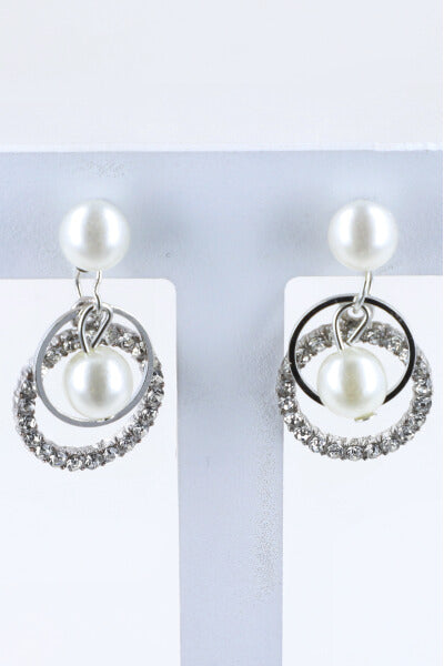 Aretes Doble Circulo Brillos PLATA