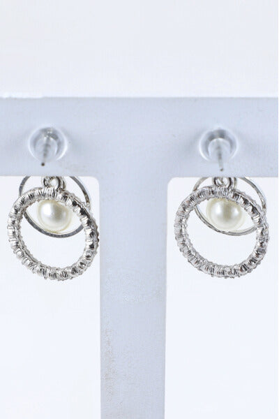 Aretes Doble Circulo Brillos PLATA