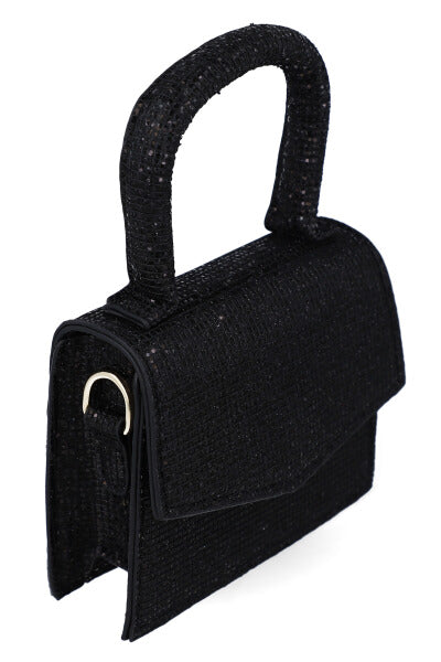 Bolsa crossbody mini brillos NEGRO