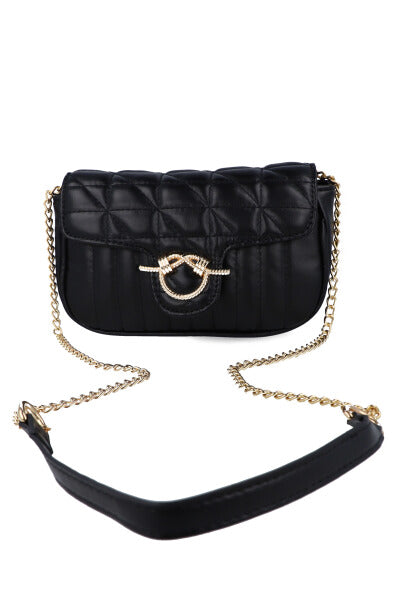 Bolsa midi crossbody capitonada NEGRO