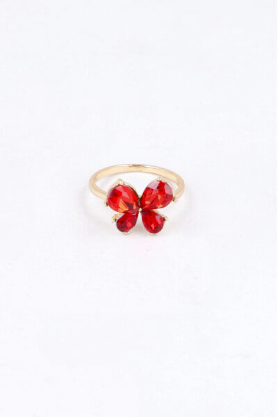 Anillo Mariposa Cristal ROJO