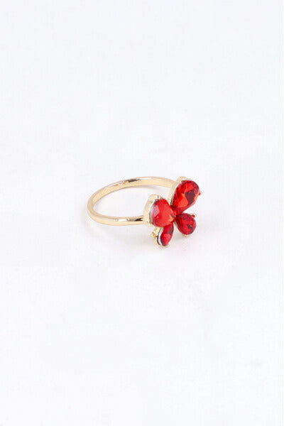 Anillo Mariposa Cristal ROJO