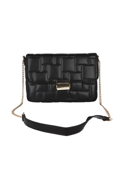 Bolsa Crossbody Capitonado Solapa NEGRO