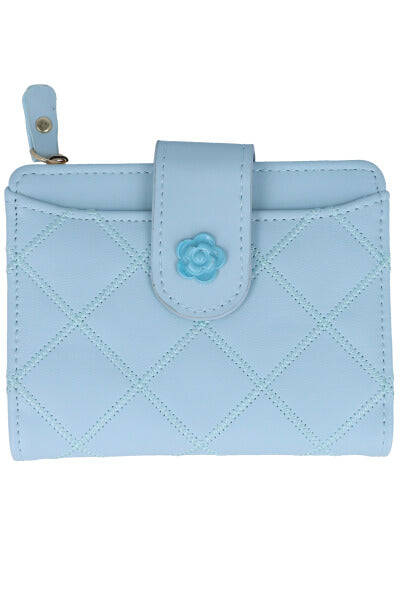 Cartera capitonada broche flor AZUL