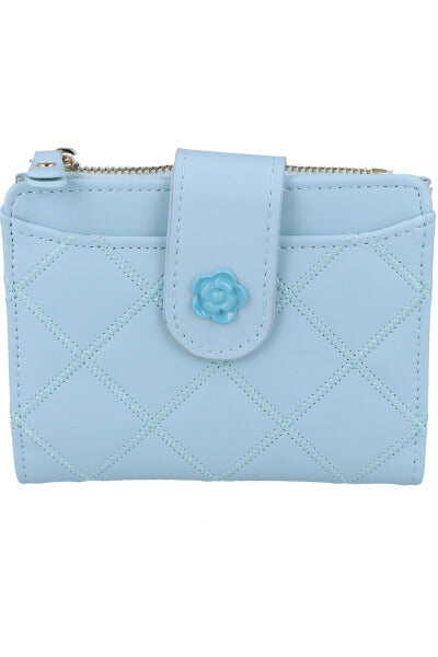 Cartera capitonada broche flor AZUL