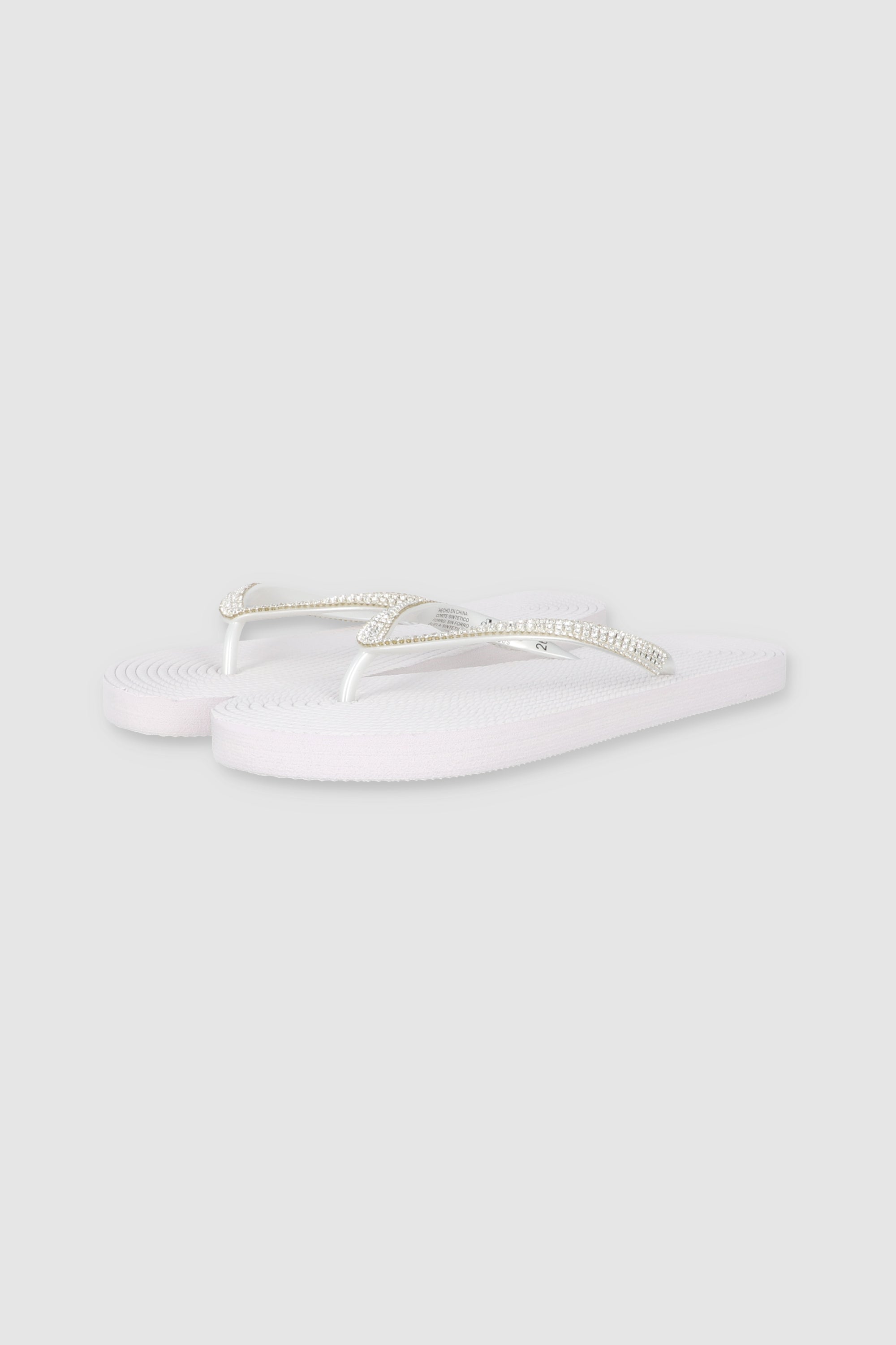 Flip Flops Cintas Brillos BLANCO