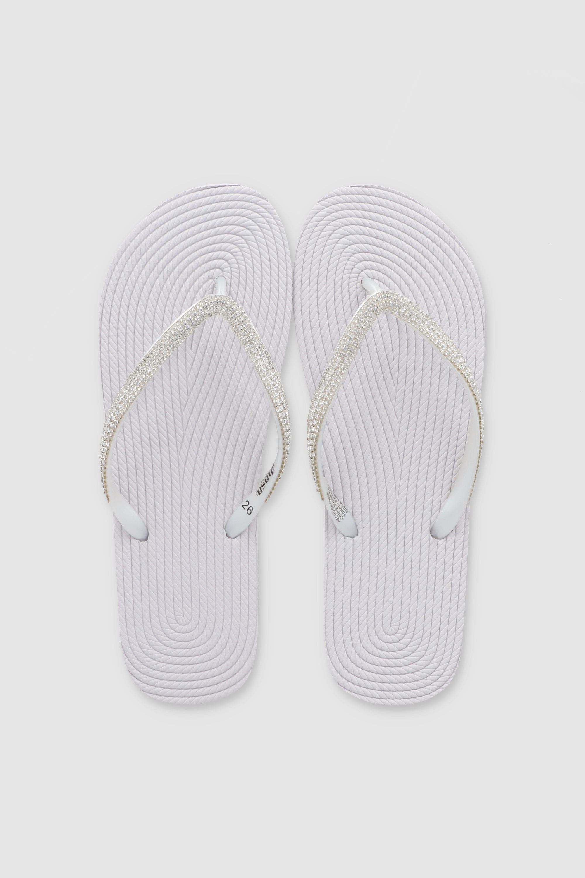 Flip Flops Cintas Brillos BLANCO