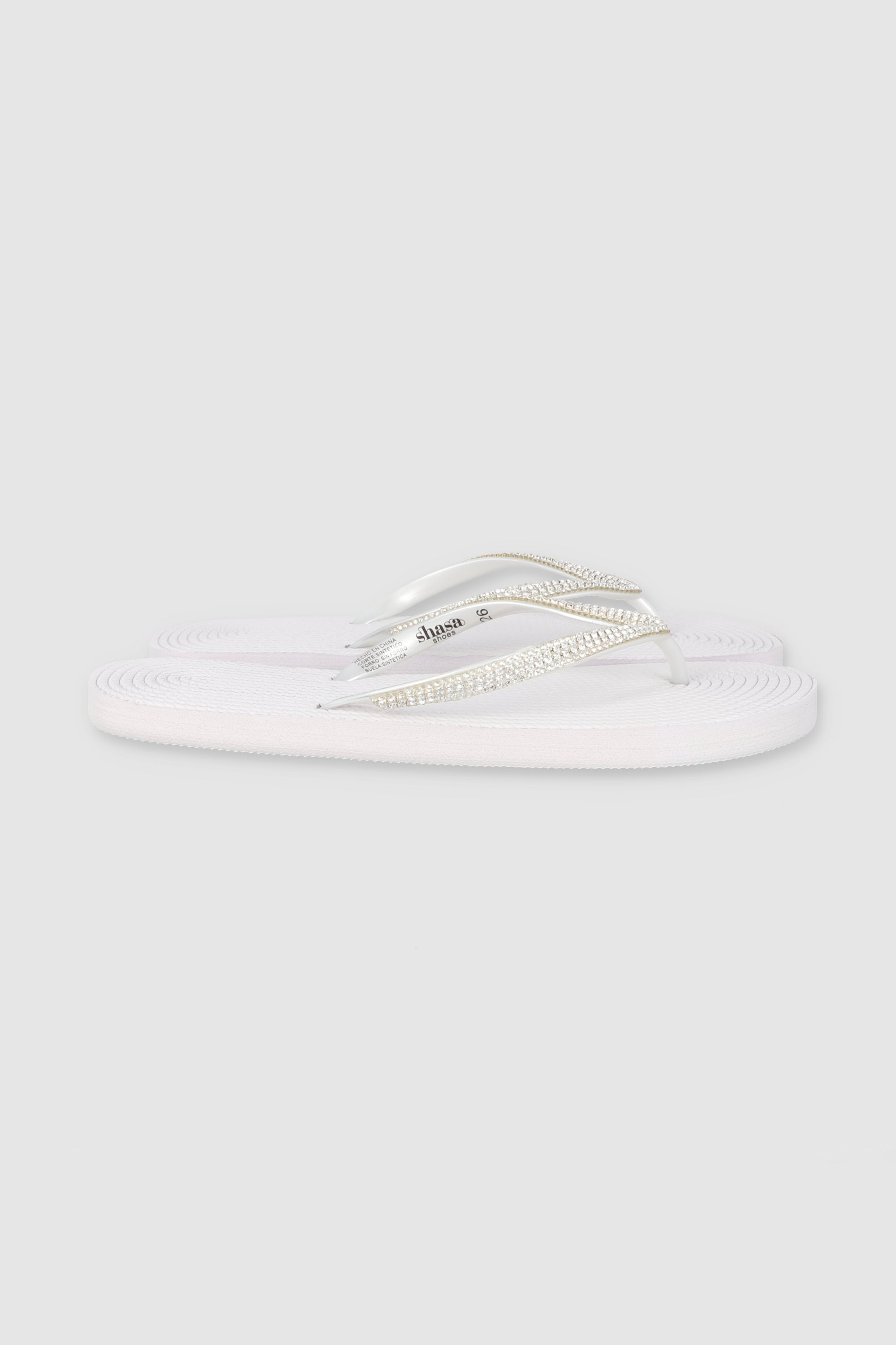 Flip Flops Cintas Brillos BLANCO