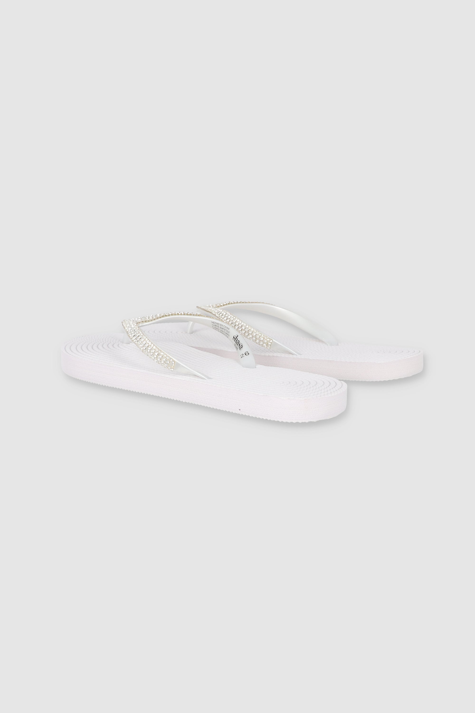 Flip Flops Cintas Brillos BLANCO