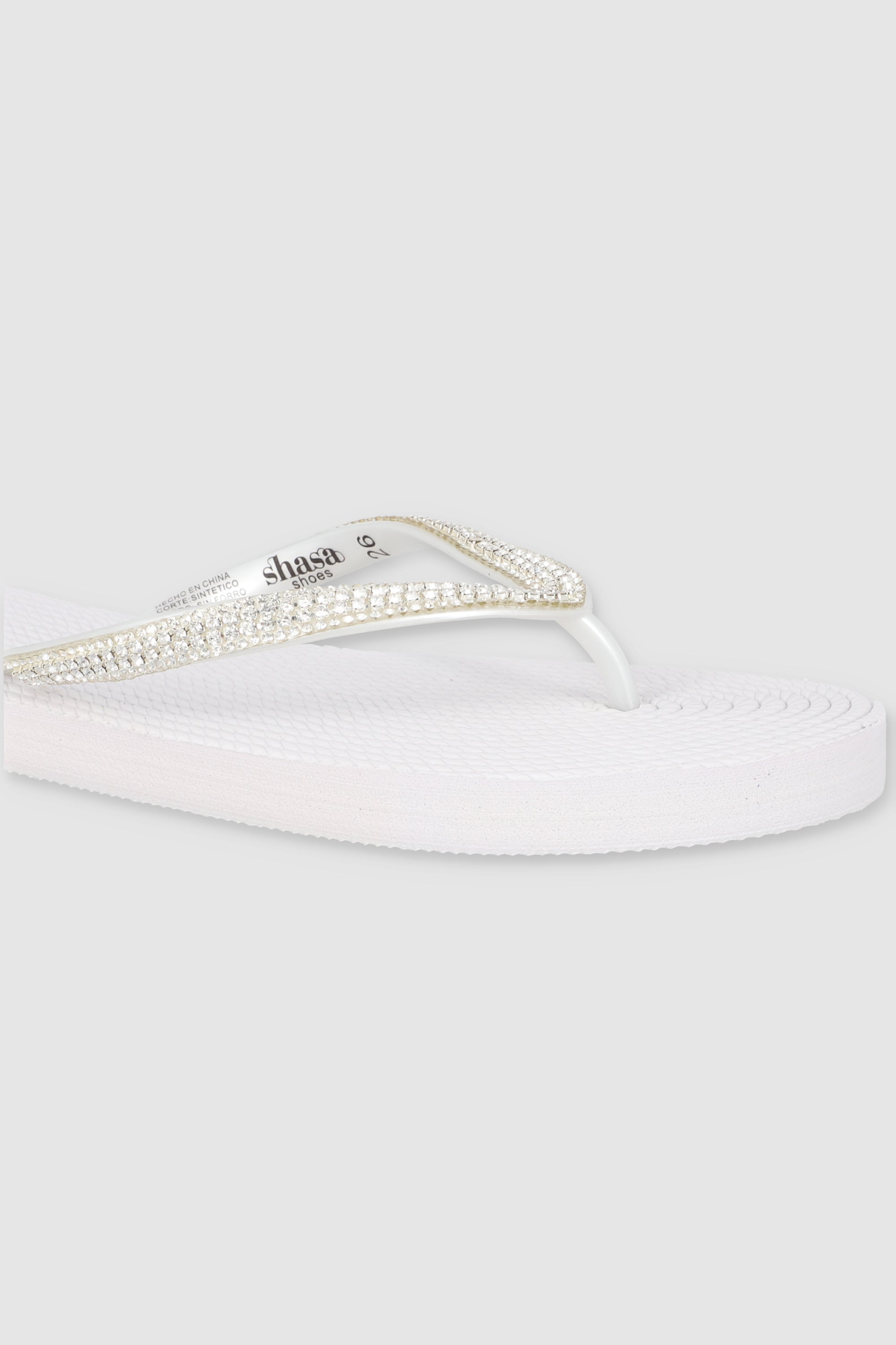 Flip Flops Cintas Brillos BLANCO