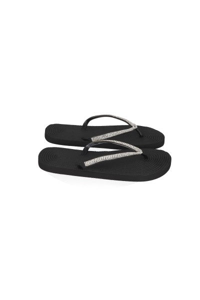 Flip Flops Cintas Brillos NEGRO