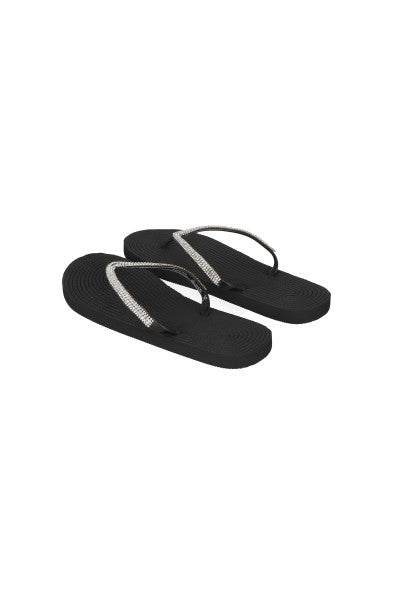 Flip Flops Cintas Brillos NEGRO