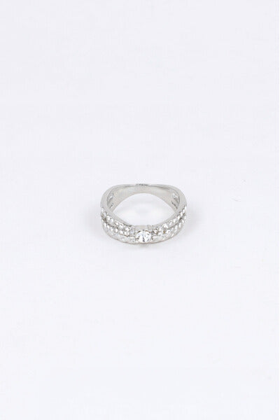 Anillo 2P Brillos PLATA