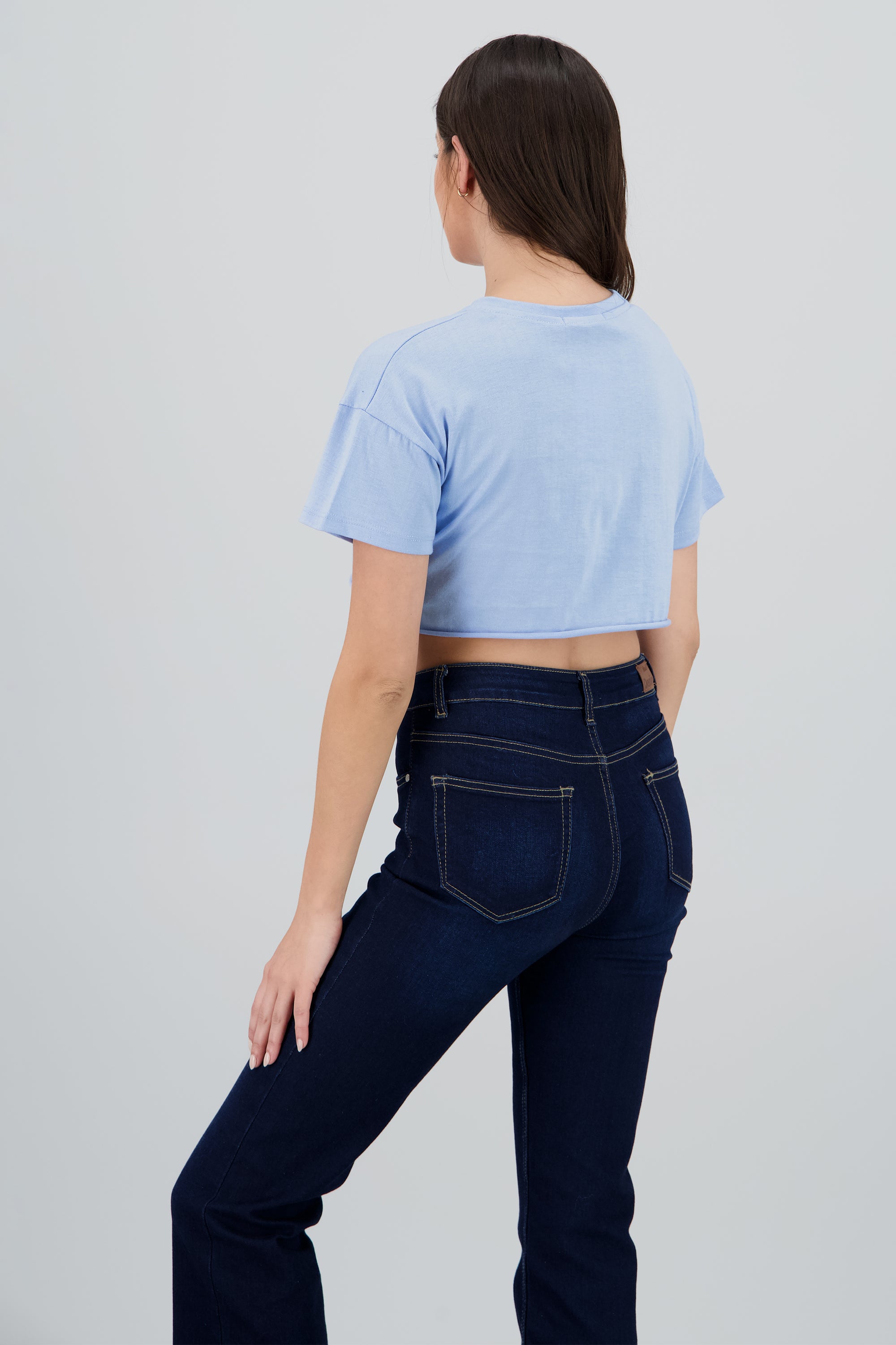 Top Manga Corta Los Angeles AZUL PASTEL