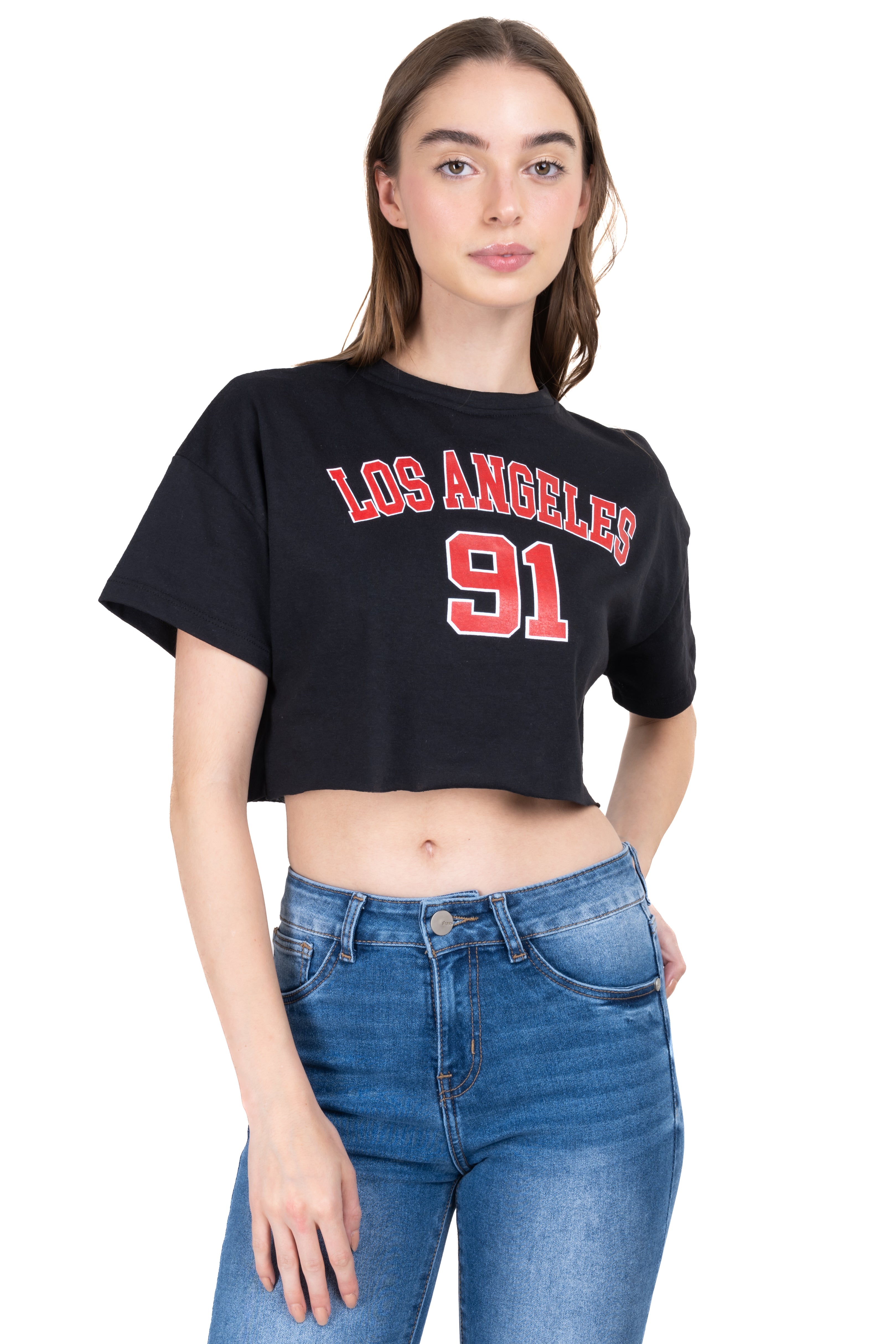 Top Manga Corta Los Angeles NEGRO