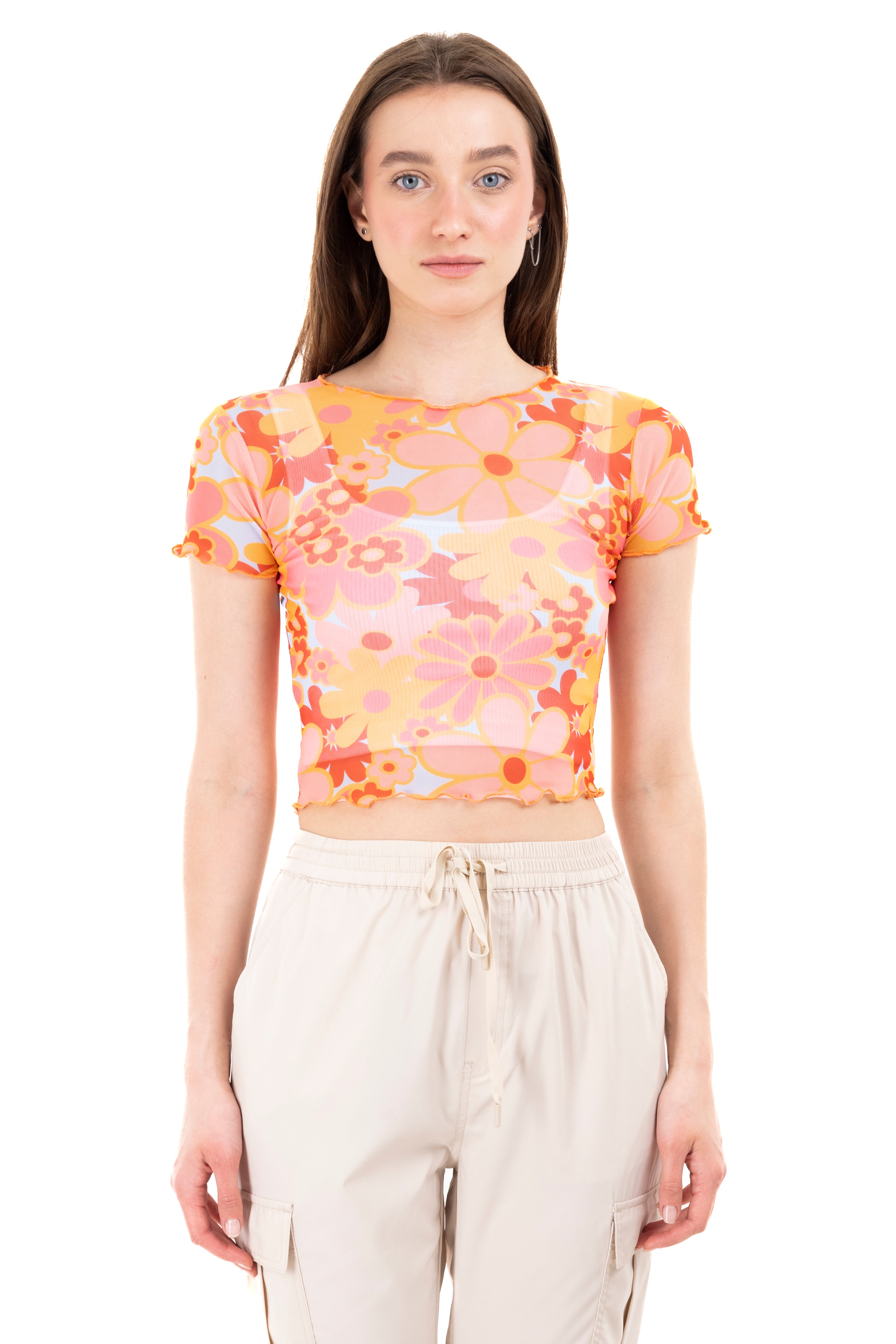 Top mesh printed flower Rosa Combo