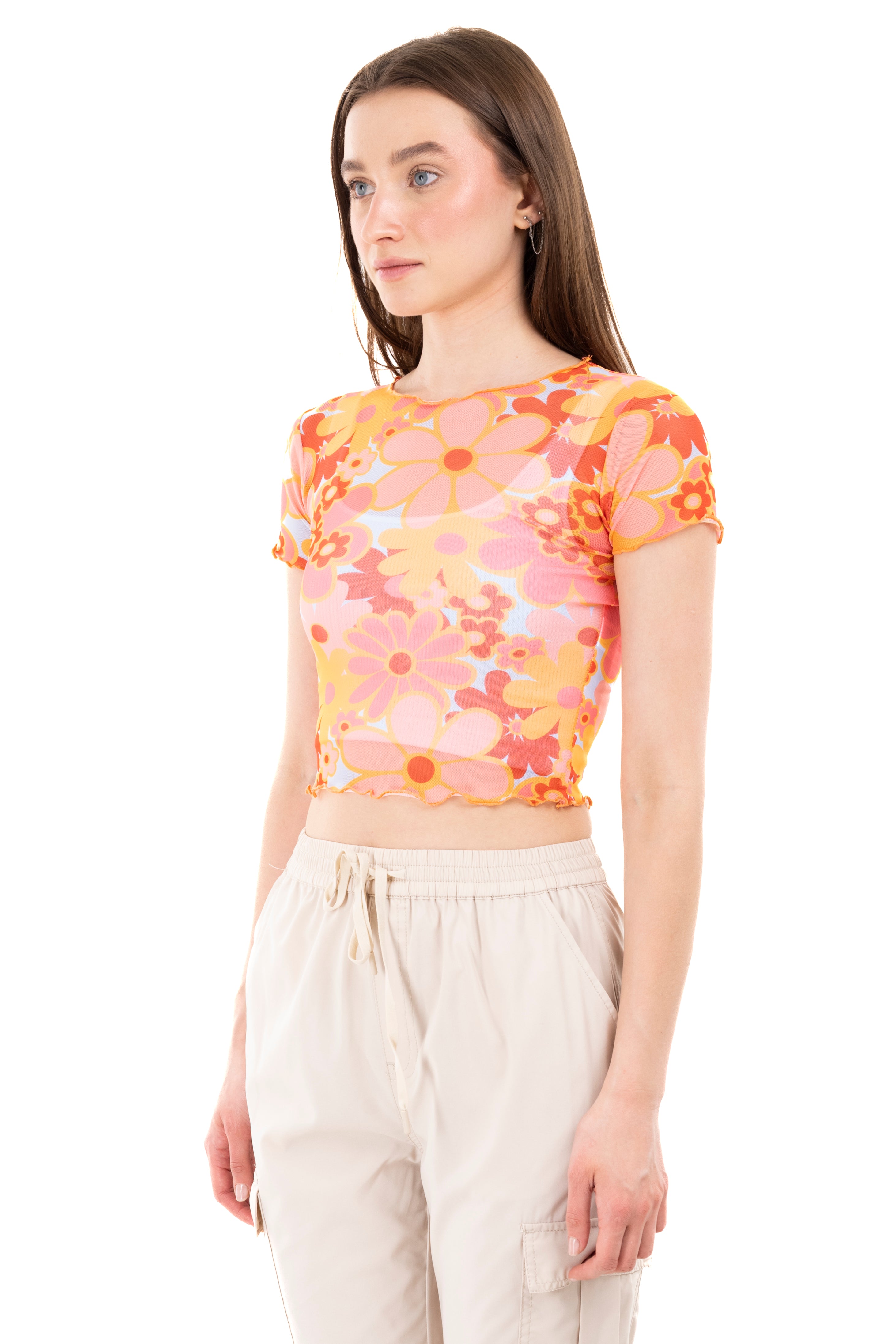 Top mesh printed flower Rosa Combo