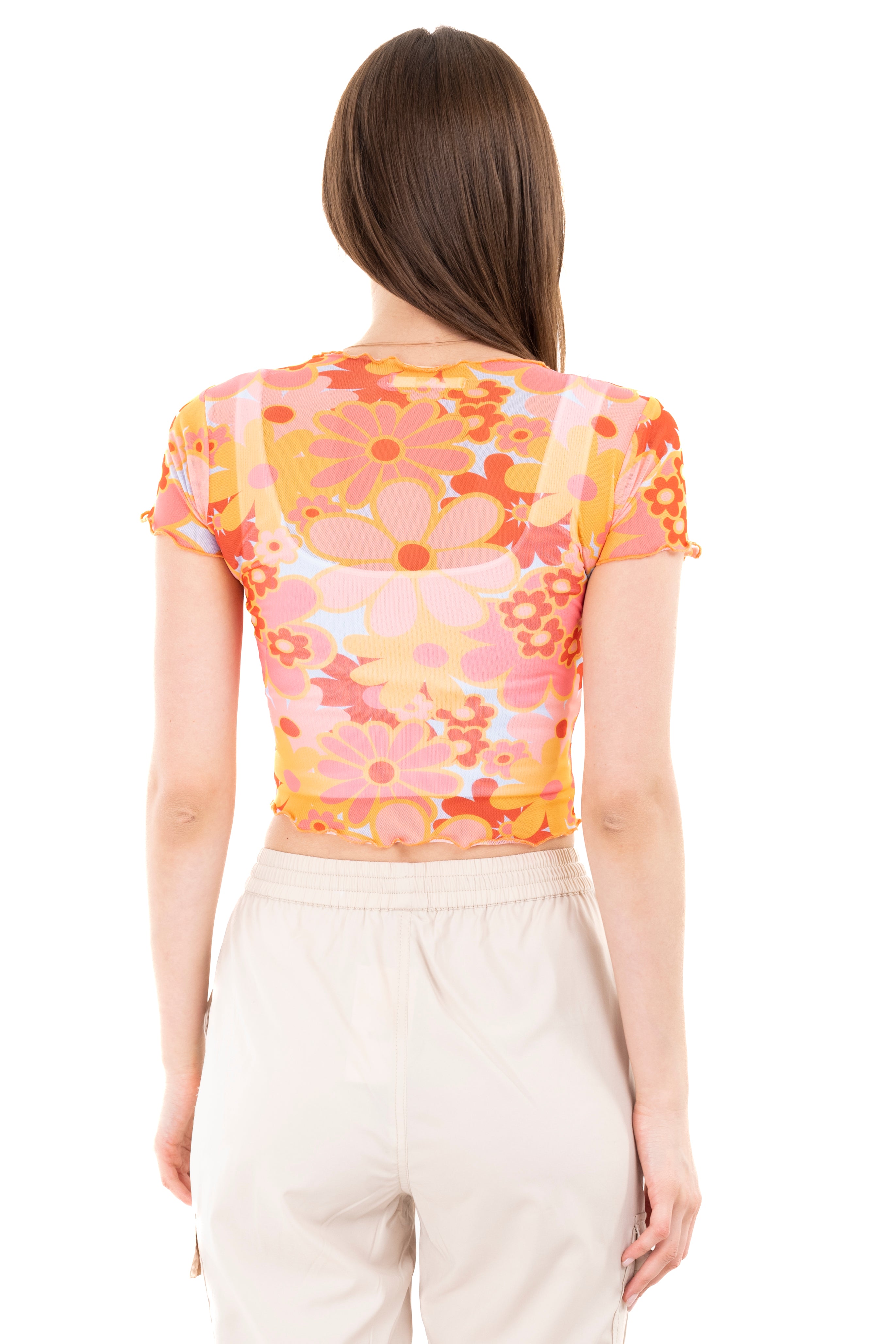 Top mesh printed flower Rosa Combo