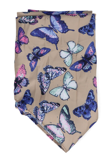 Pañuelo mariposas multicolor BEIGE