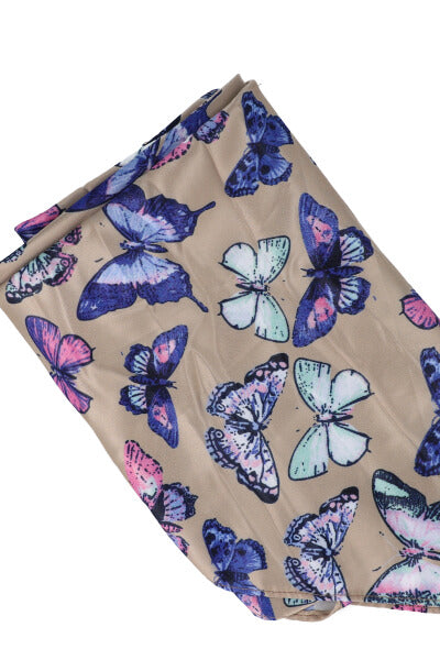 Pañuelo mariposas multicolor BEIGE