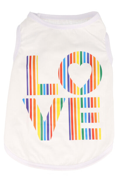 Playera mascota estampado Love chica BLANCO