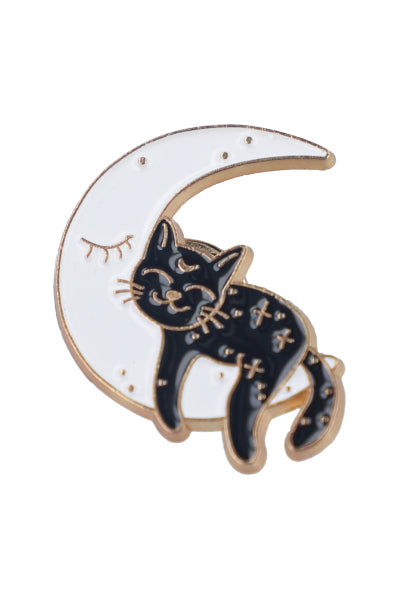 Pin Gato Luna NEGRO BLANCO